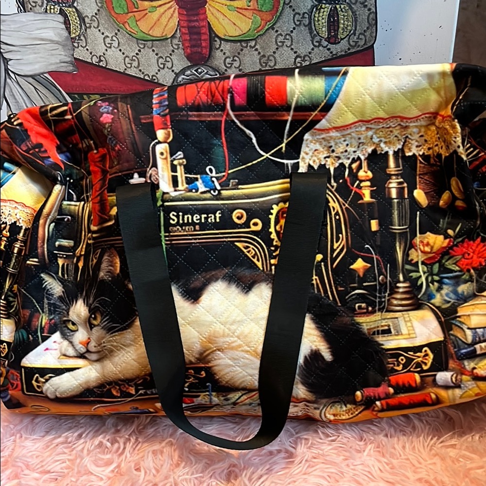 Colorful Cat Print duffle bag